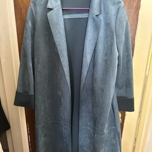 Zara Blue Women's Coat faux suede S